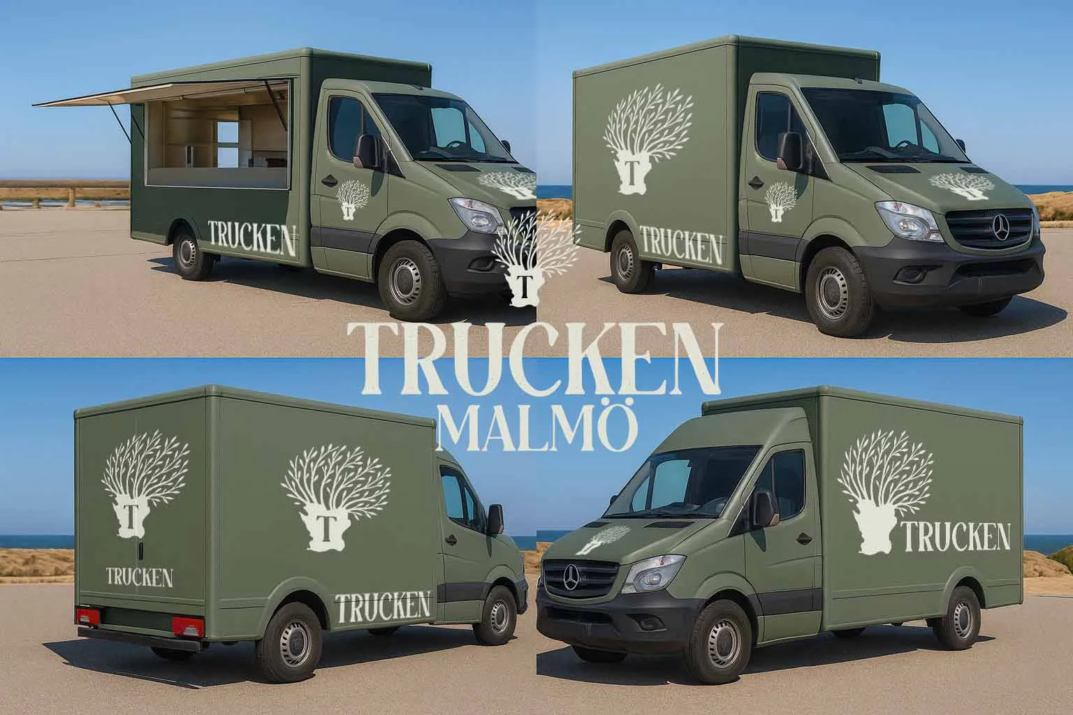 Trucken Malmö — foodtrucken med bildekor från fyra vinklar